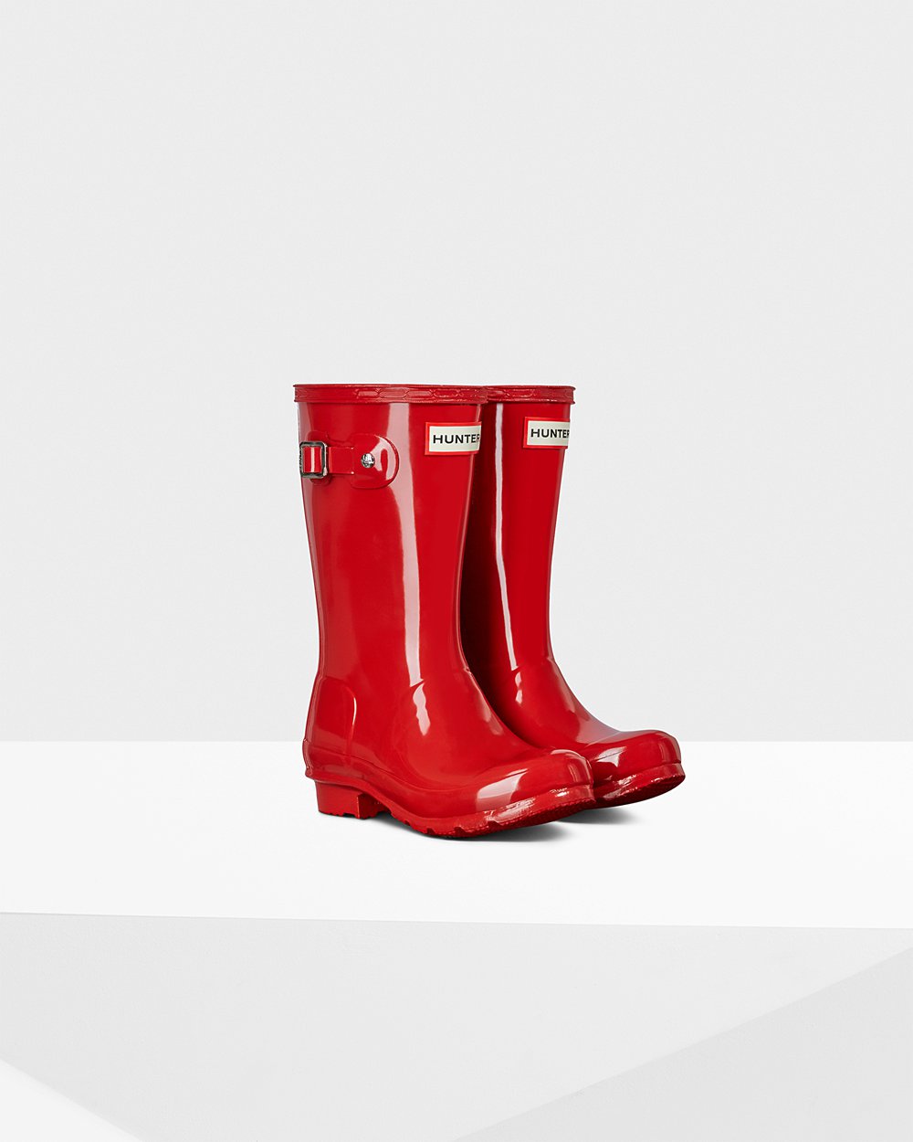 Kids Hunter Original Big Gloss - Rain Boots Red - 0153-DOUBV